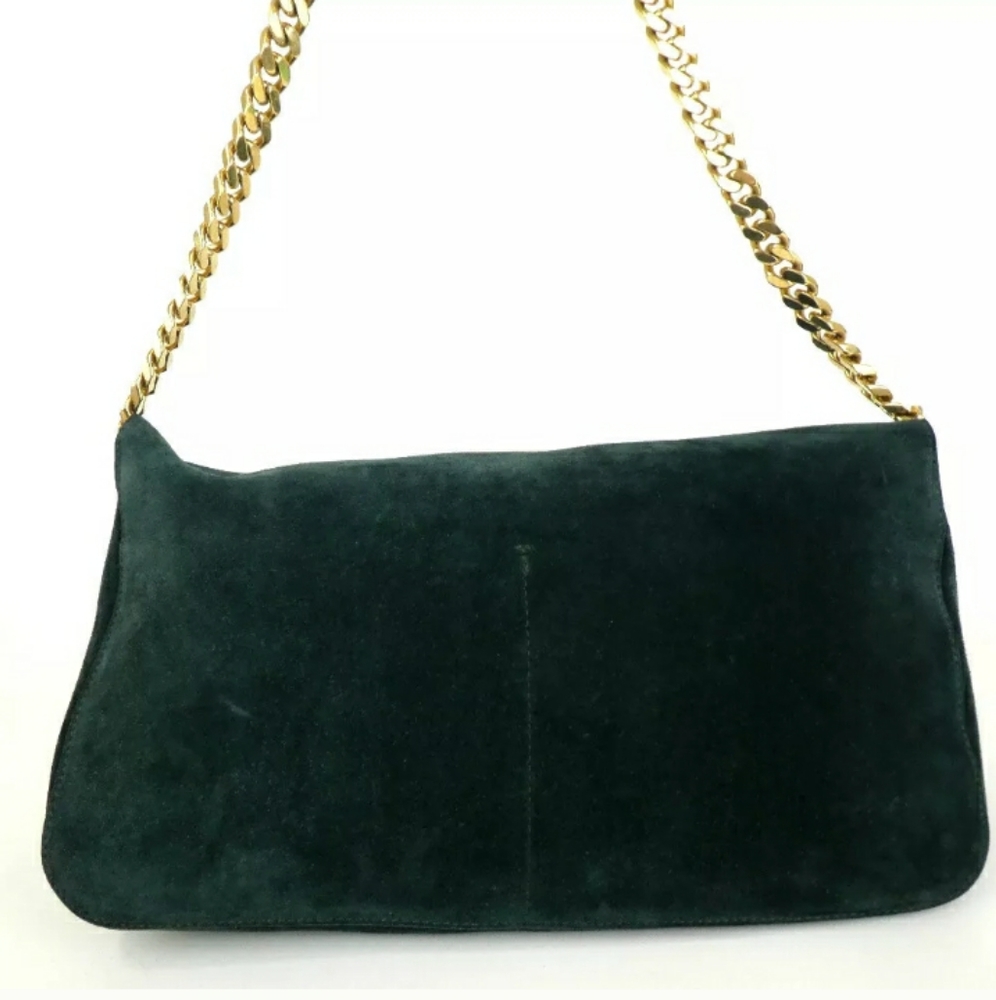 AUTHENTIC CELINE  GOURMET CHAIN SHOULDER BAG SUEDE - Picture 8 of 12